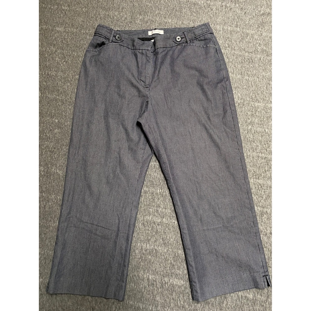Van Heusen Womens Charcoal Gray Pinstripe Stretch Crop Trousers Pants Size 6